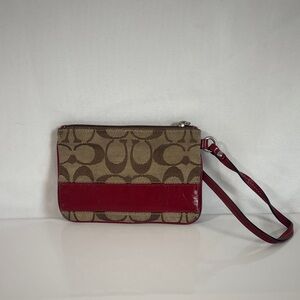 Coach Brown and Red Wristlet